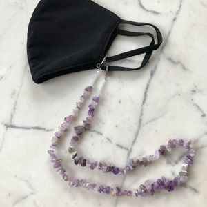 Purple Amethyst Chip Necklace Chain for your mask